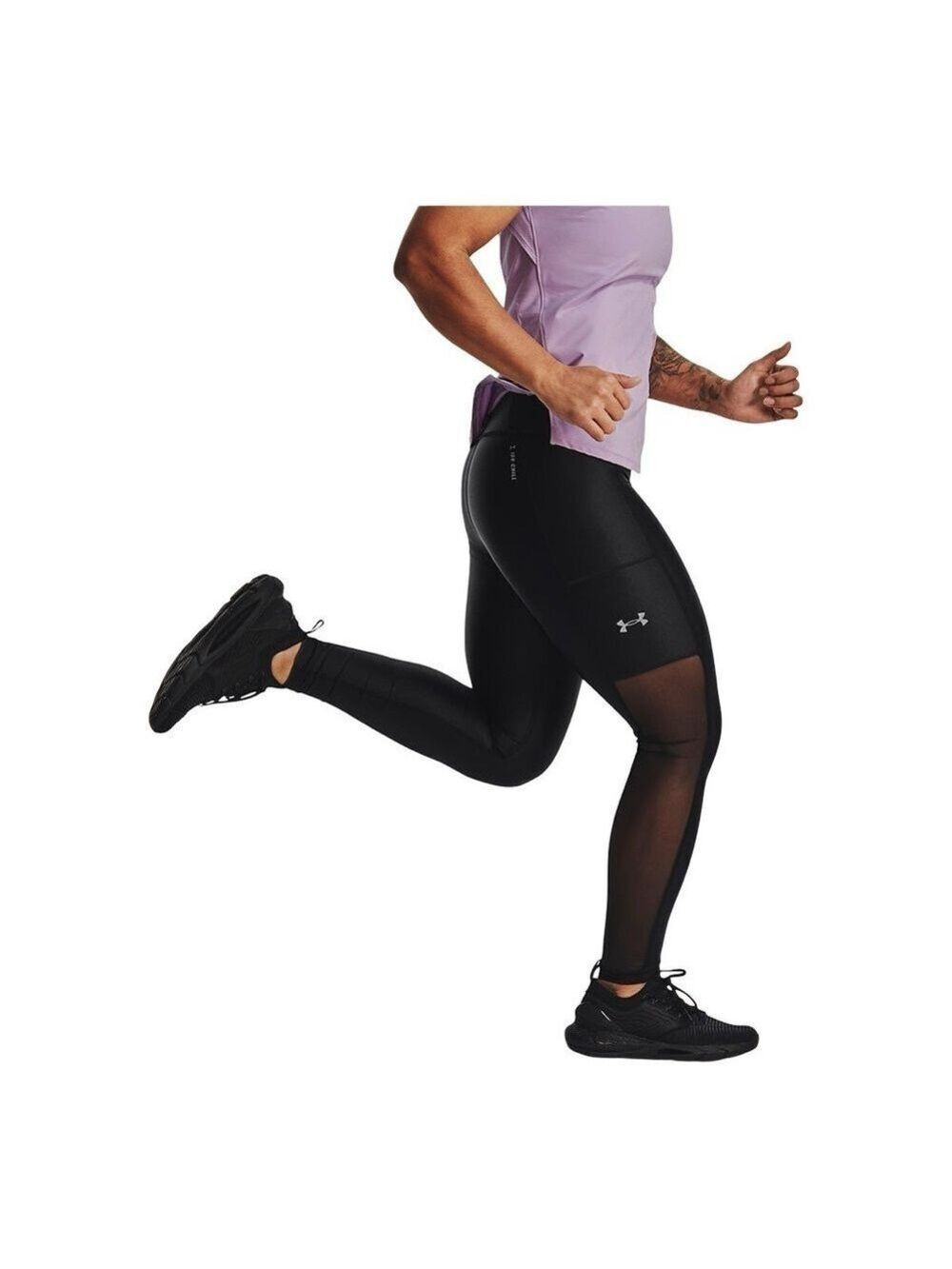 Under Armour Run Iso Chill Black High Rise Compression Workout Leggings, sz XS